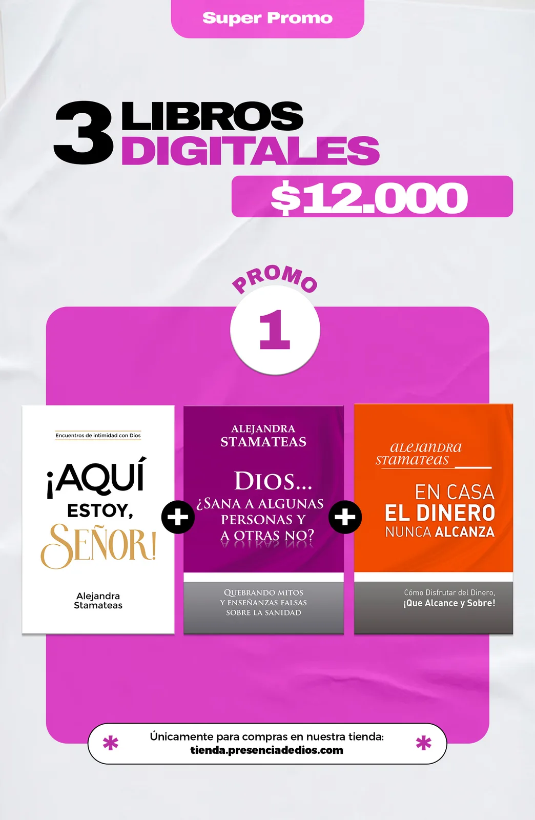 Portada de Aquí estoy, Señor + Dios...¿Sana a algunas personas y a otras no? + En casa el dinero nunca alcanza - Digitales, de Alejandra Stamateas